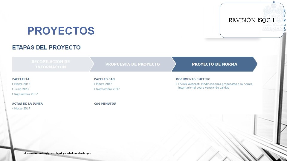 REVISIÓN ISQC 1 PROYECTOS https: //www. iaasb. org/projects/quality-control-firm-level-isqc-1 