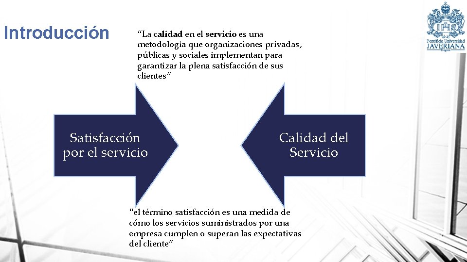 Introducción “La calidad en el servicio es una metodología que organizaciones privadas, públicas y