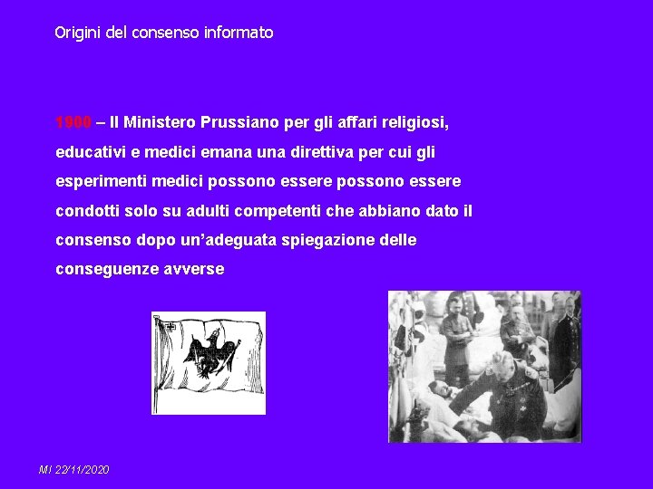 Origini del consenso informato 1900 – Il Ministero Prussiano per gli affari religiosi, educativi