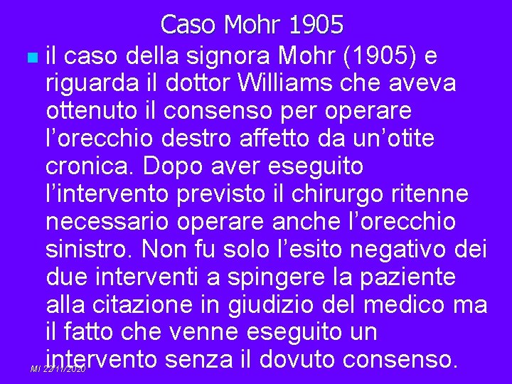 Caso Mohr 1905 n il caso della signora Mohr (1905) e riguarda il dottor