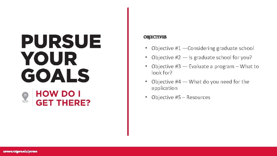 OBJECTIVES • Objective #1 —Considering graduate school • Objective #2 — Is graduate school OBJECTIVES • Objective #1 —Considering graduate school • Objective #2 — Is graduate school