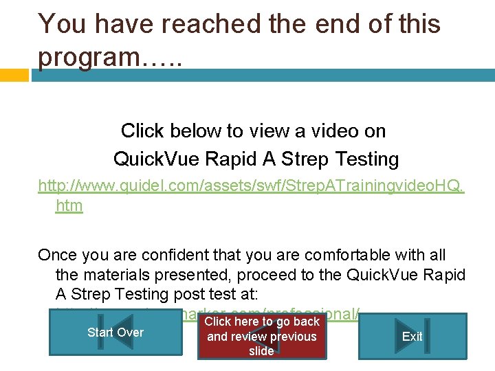 You have reached the end of this program…. . Click below to view a You have reached the end of this program…. . Click below to view a
