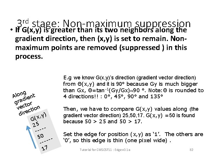 rd stage: Non-maximum suppression 3 • If G(x, y) is greater than its two