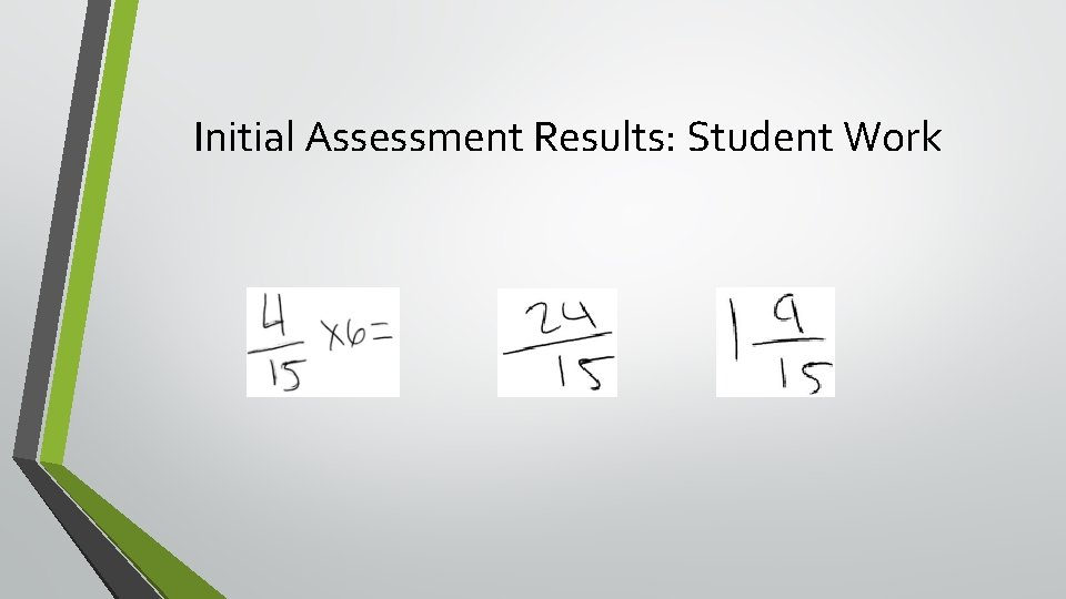 Initial Assessment Results: Student Work 