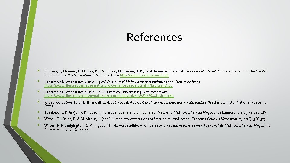 References • Confrey, J. , Nguyen, K. H. , Lee, K. , Panorkou, N.