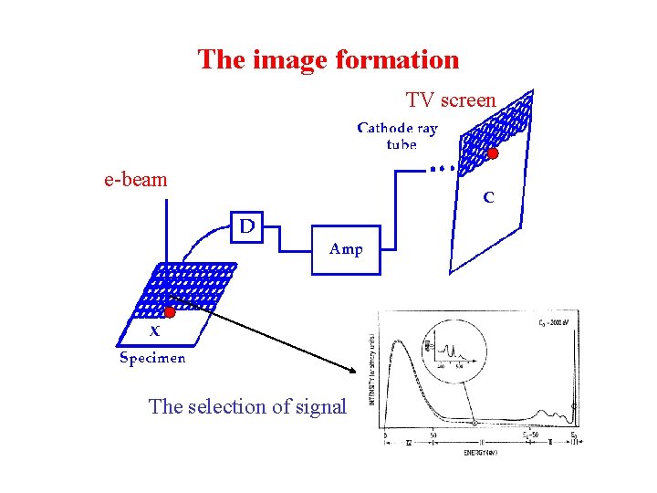 The image formation TV screen e-beam The selection of signal 