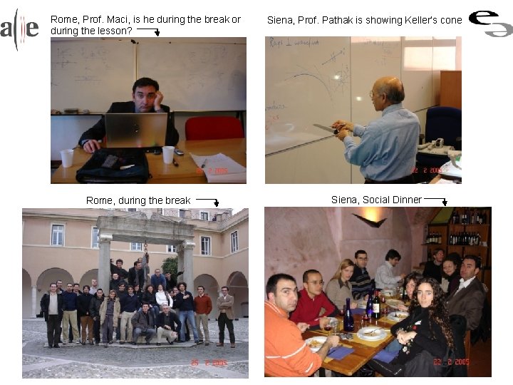 Rome, Prof. Maci, is he during the break or during the lesson? Rome, during