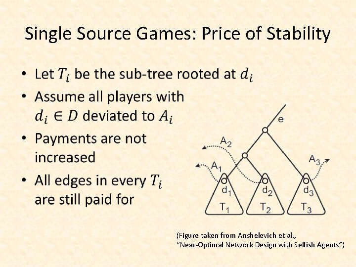 Single Source Games: Price of Stability • (Figure taken from Anshelevich et al. ,