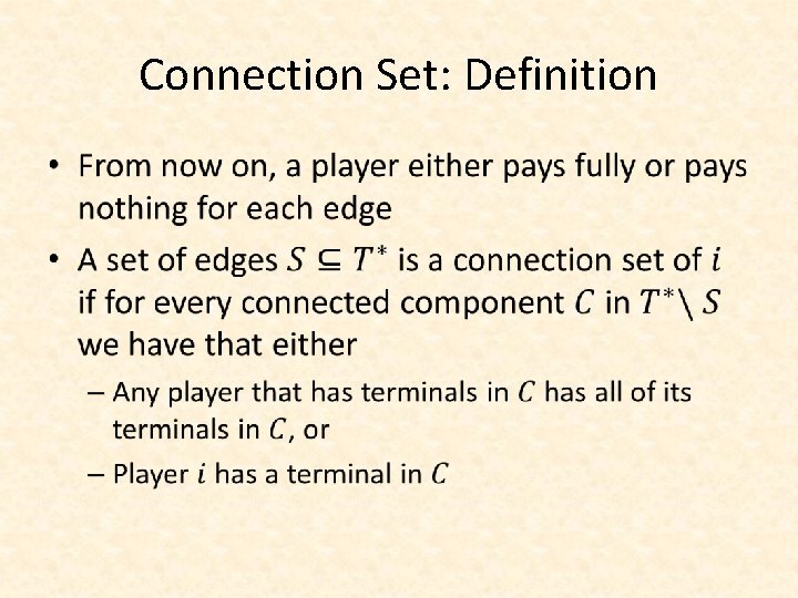 Connection Set: Definition • 