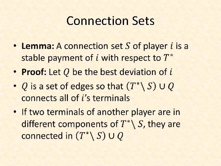 Connection Sets • 