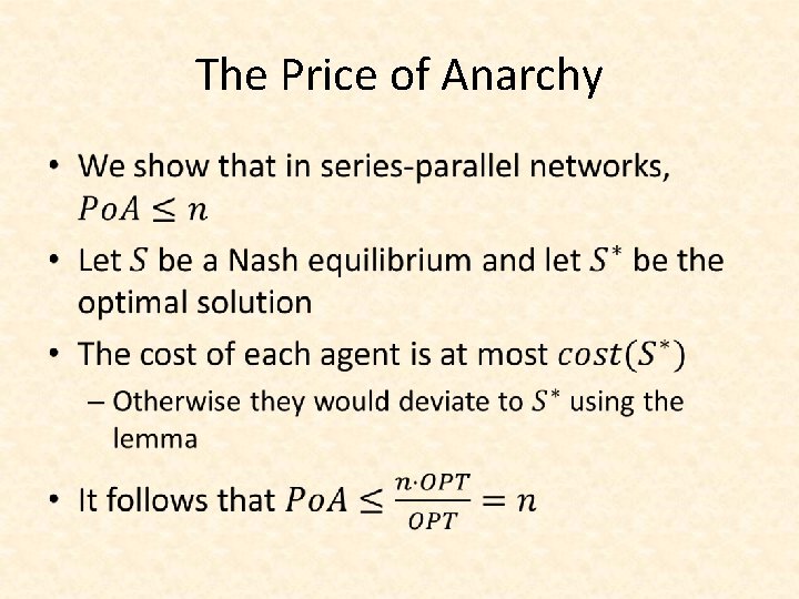 The Price of Anarchy • 