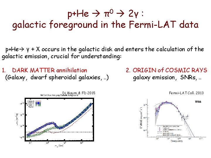 p+He π0 2γ : galactic foreground in the Fermi-LAT data p+He γ + X p+He π0 2γ : galactic foreground in the Fermi-LAT data p+He γ + X