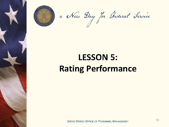 LESSON 5: Rating Performance 73 