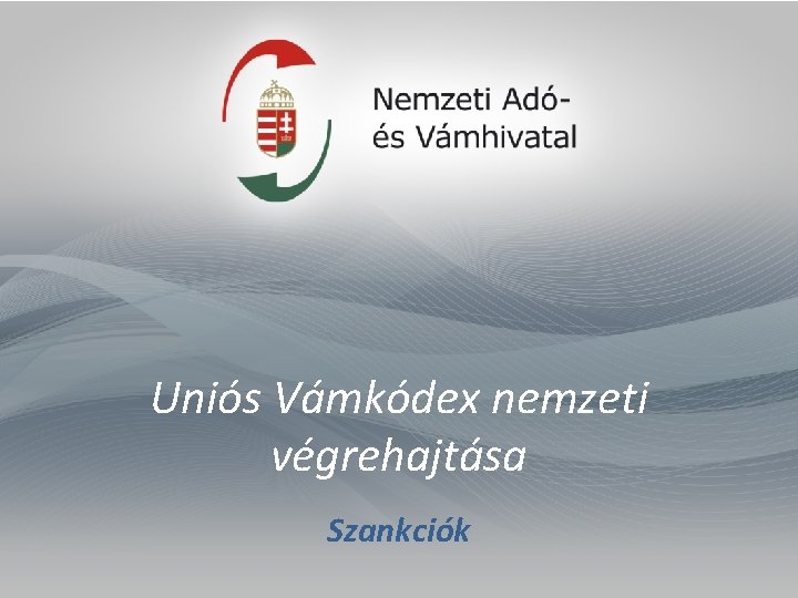 Uniós Vámkódex nemzeti végrehajtása Szankciók 