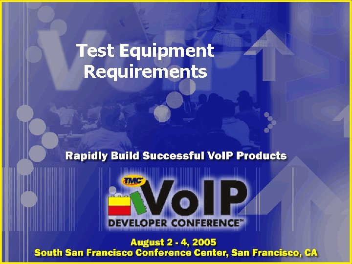 Test Equipment Requirements 