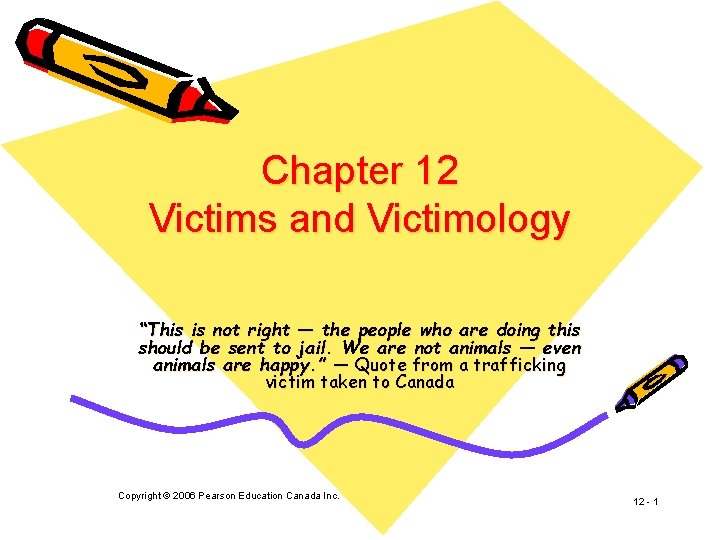 Chapter 12 Victims and Victimology “This is not right — the people who are