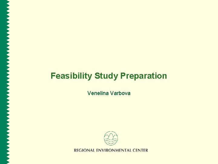 Feasibility Study Preparation Venelina Varbova 