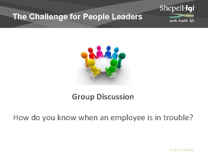 The Challenge for People Leaders Group Discussion How do you know when an employee