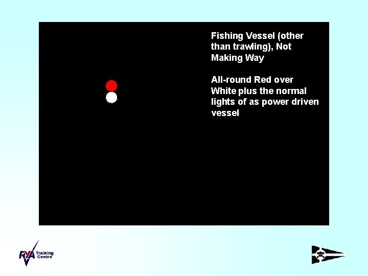 Fishing Vessel (other than trawling), Not Making Way All-round Red over White plus the