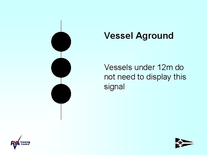 Vessel Aground Vessels under 12 m do not need to display this signal 