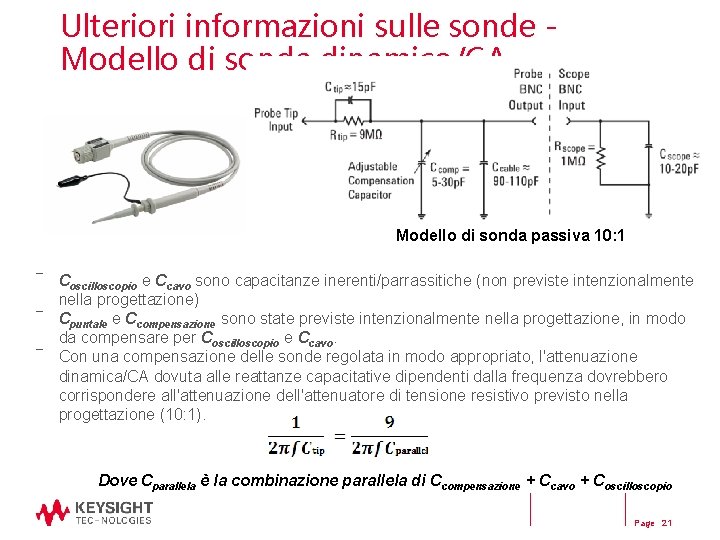 Ulteriori informazioni sulle sonde Modello di sonda dinamico/CA Modello di sonda passiva 10: 1