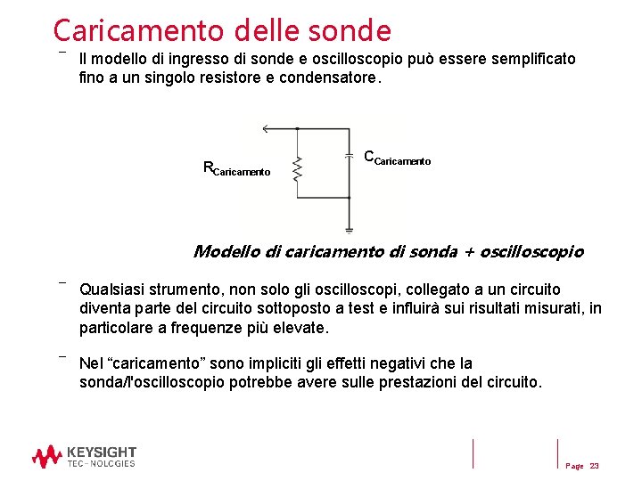 Caricamento delle sonde ― Il modello di ingresso di sonde e oscilloscopio può essere