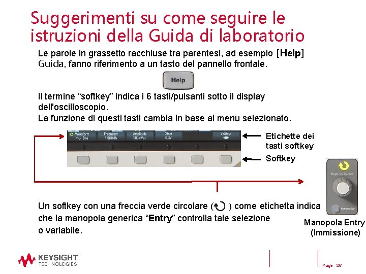 Suggerimenti su come seguire le istruzioni della Guida di laboratorio Le parole in grassetto