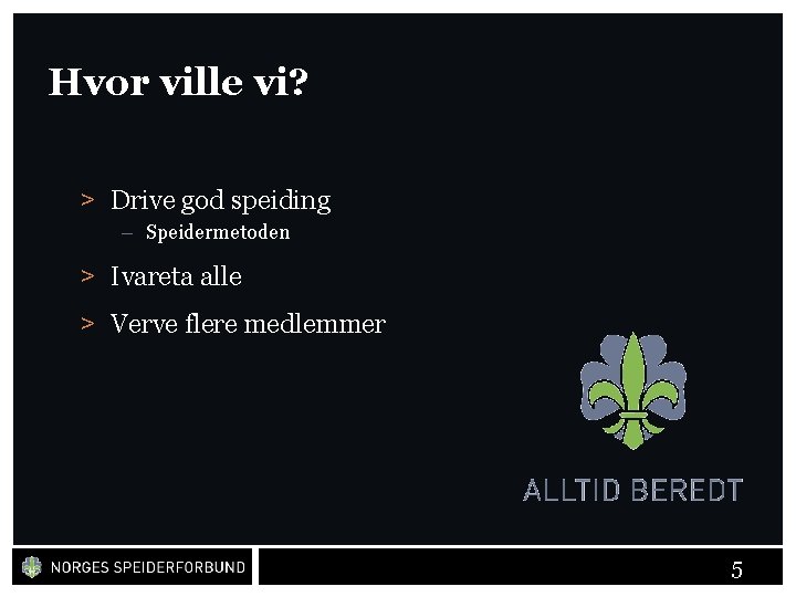 Hvor ville vi? > Drive god speiding – Speidermetoden > Ivareta alle > Verve