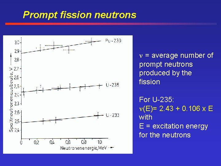 Prompt fission neutrons = average number of prompt neutrons produced by the fission For