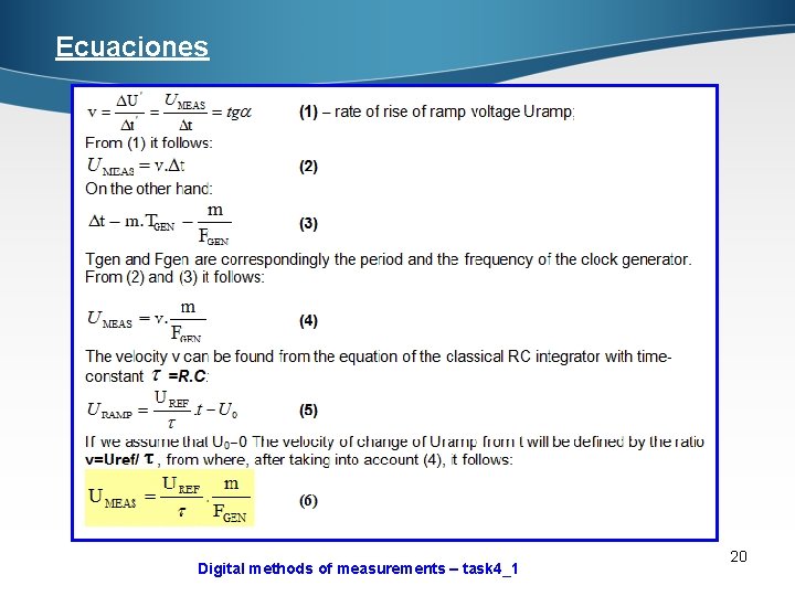 Ecuaciones Digital methods of measurements – task 4_1 20 