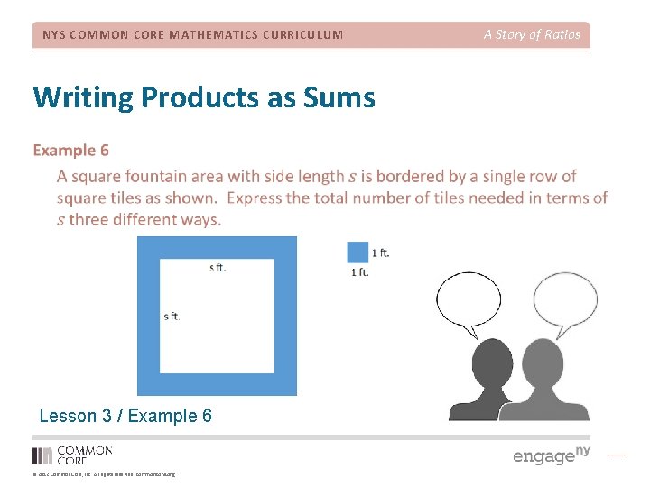 NYS COMMON CORE MATHEMATICS CURRICULUM Writing Products as Sums Lesson 3 / Example 6