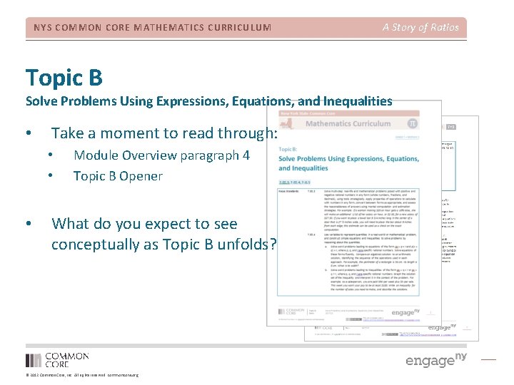 NYS COMMON CORE MATHEMATICS CURRICULUM Topic B A Story of Ratios Solve Problems Using
