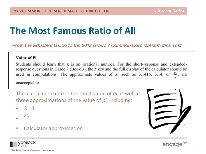 NYS COMMON CORE MATHEMATICS CURRICULUM A Story of Ratios The Most Famous Ratio of