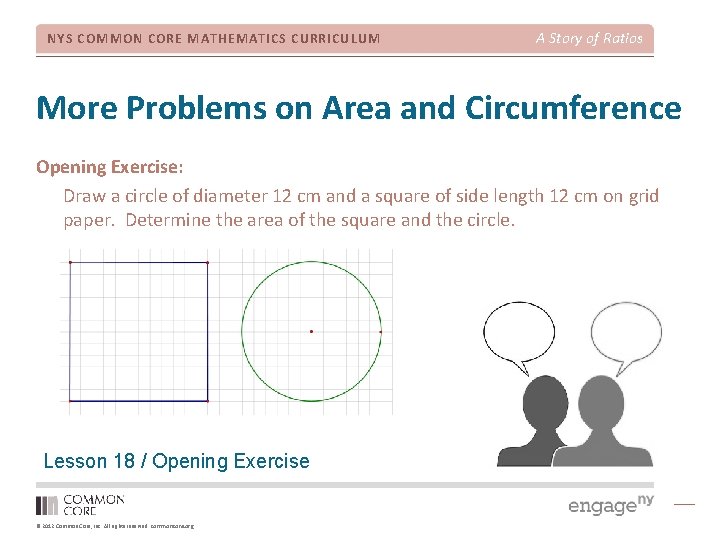 NYS COMMON CORE MATHEMATICS CURRICULUM A Story of Ratios More Problems on Area and