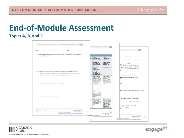 NYS COMMON CORE MATHEMATICS CURRICULUM End-of-Module Assessment Topics A, B, and C © 2012