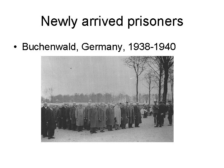 Newly arrived prisoners • Buchenwald, Germany, 1938 -1940 Newly arrived prisoners • Buchenwald, Germany, 1938 -1940
