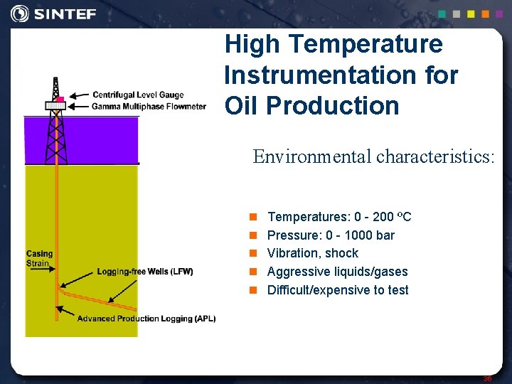 High Temperature Instrumentation for Oil Production Environmental characteristics: n n n Temperatures: 0 -