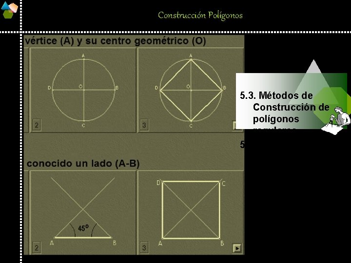 Construcción Polígonos 5. 3. Métodos de Construcción de polígonos regulares. 5. 3. 2. CUADRILÁTERO