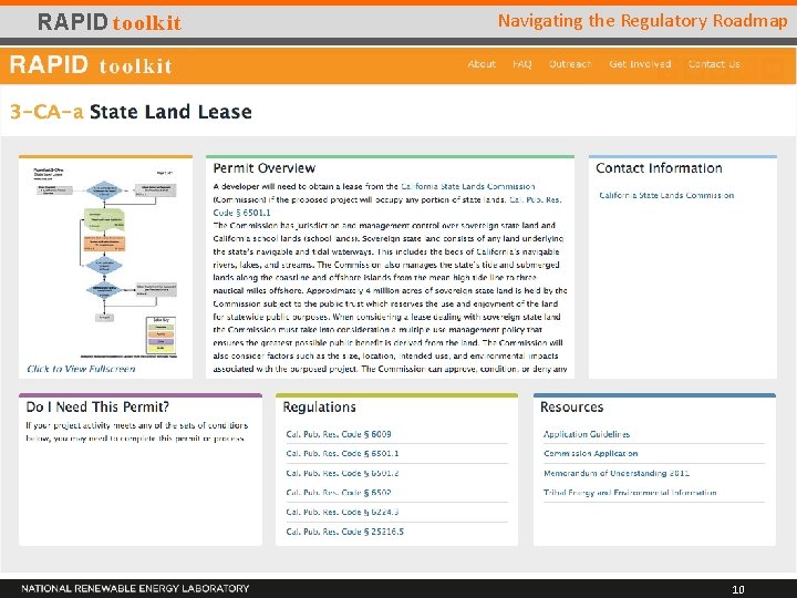 RAPID toolkit GRR SECTIONS Navigating the Regulatory Roadmap http: //en. openei. org/wiki/RAPID/Roadmap 10 