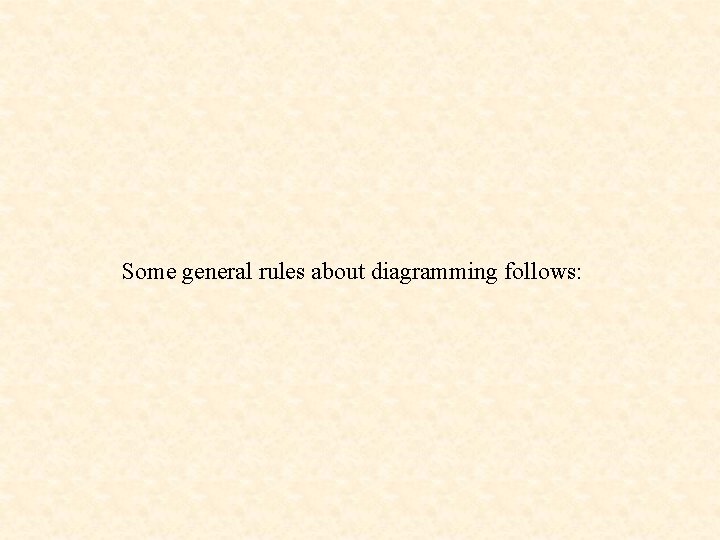 Some general rules about diagramming follows: 