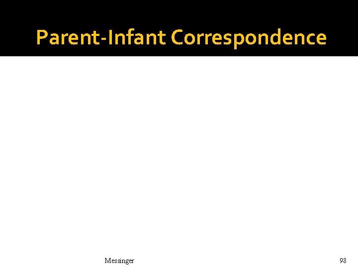 Parent-Infant Correspondence Messinger 98 Parent-Infant Correspondence Messinger 98