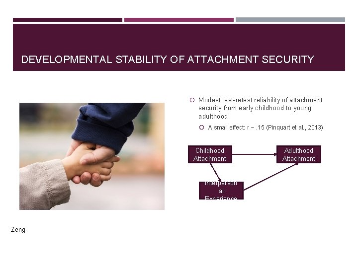 DEVELOPMENTAL STABILITY OF ATTACHMENT SECURITY Modest test-retest reliability of attachment security from early childhood DEVELOPMENTAL STABILITY OF ATTACHMENT SECURITY Modest test-retest reliability of attachment security from early childhood