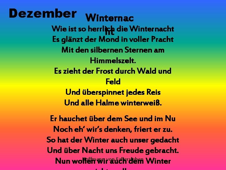 Dezember Winternac Wie ist so herrlich ht die Winternacht Es glänzt der Mond in