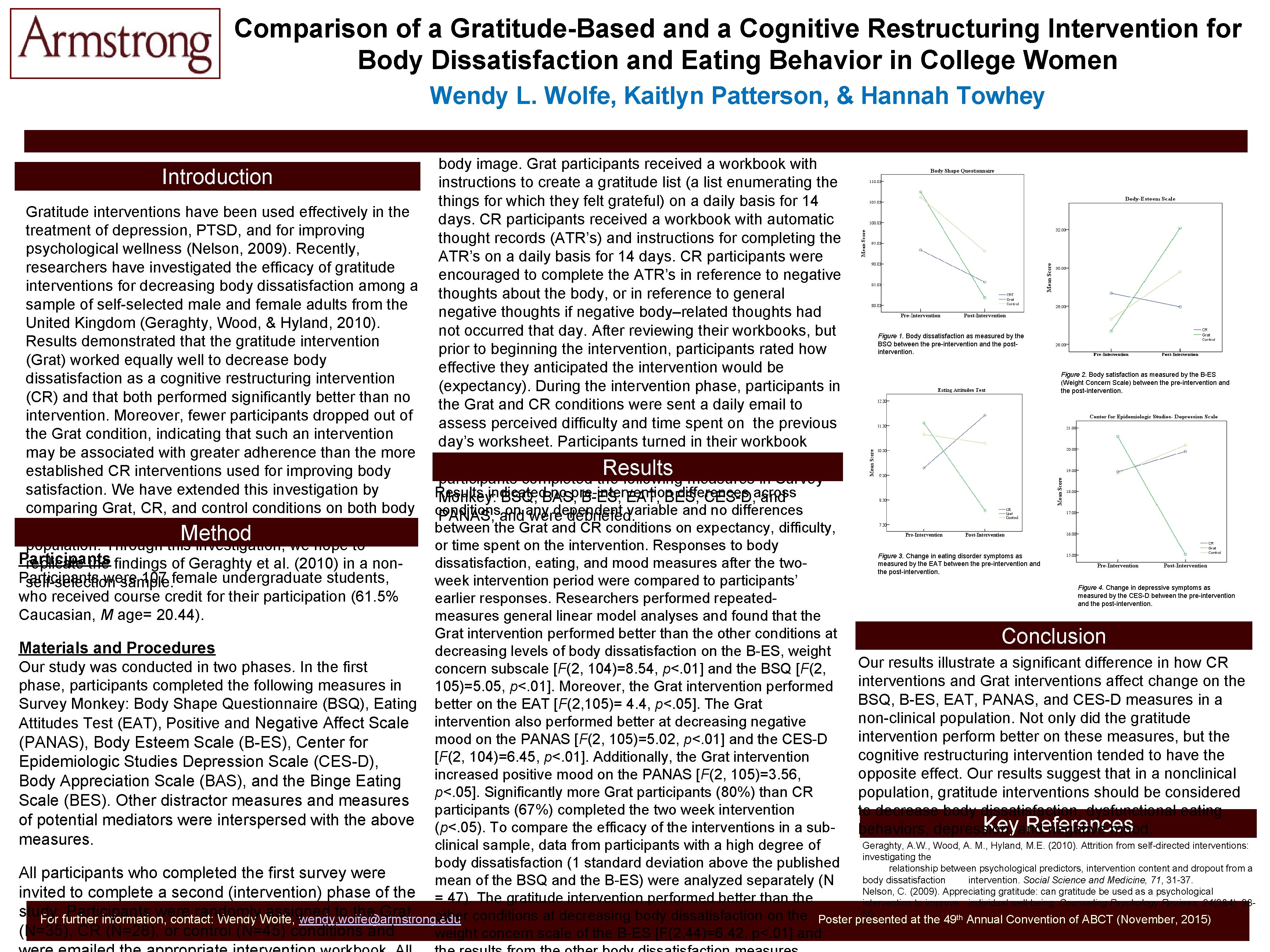 Comparison of a Gratitude-Based and a Cognitive Restructuring Intervention for Body Dissatisfaction and Eating