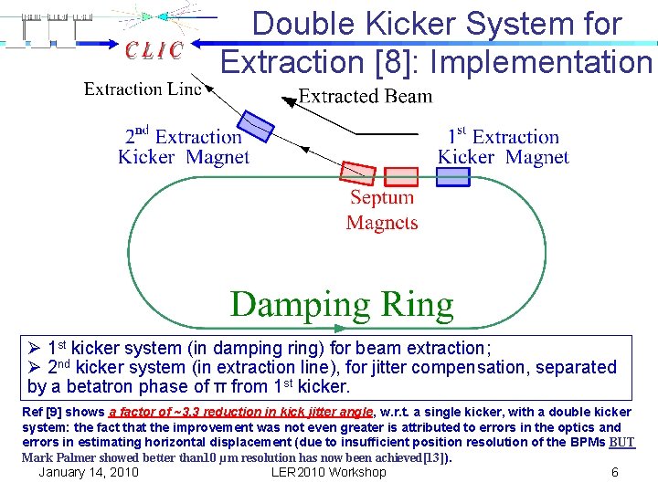 Double Kicker System for Extraction [8]: Implementation Ø 1 st kicker system (in damping