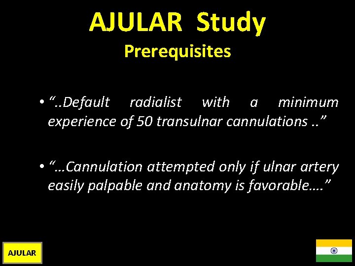 AJULAR Ulnar artery intervention non inferior to radial