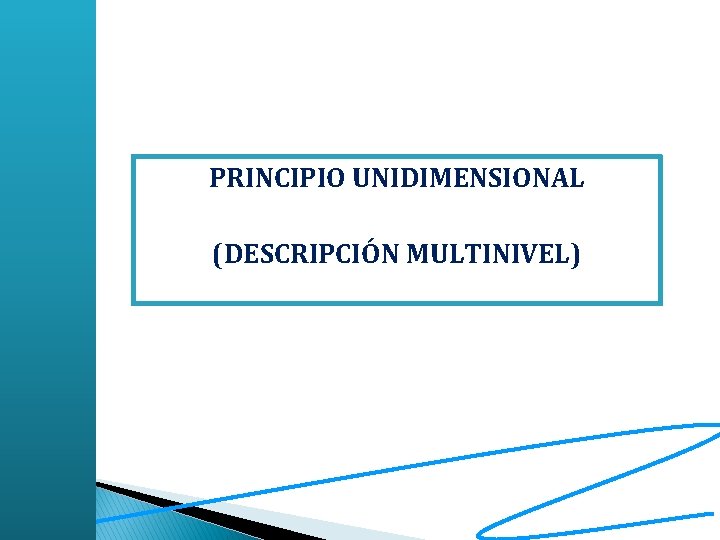 PRINCIPIO UNIDIMENSIONAL (DESCRIPCIÓN MULTINIVEL) 