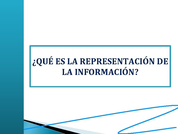 ¿QUÉ ES LA REPRESENTACIÓN DE LA INFORMACIÓN? 