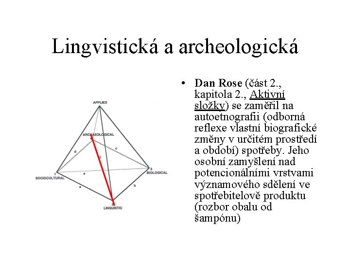 Lingvistická a archeologická • Dan Rose (část 2. , kapitola 2. , Aktivní složky)