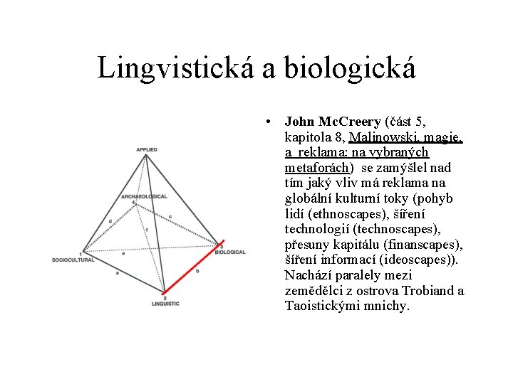 Lingvistická a biologická • John Mc. Creery (část 5, kapitola 8, Malinowski, magie, a